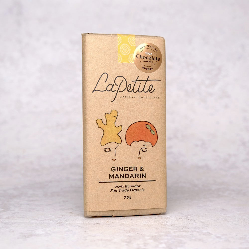 Ginger & Mandarin<br>BRONZE Medal NZ Chocolate Awards