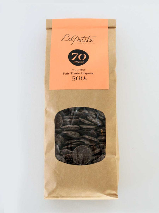 70% Cocoa Dairy Free Organic Chocolate Couverture-La Petite Chocolate
