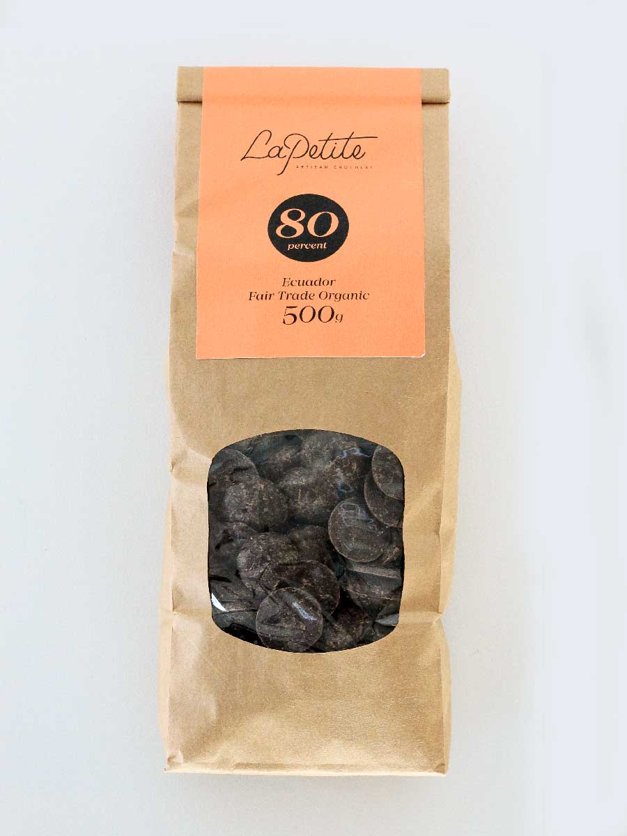 80% Cocoa Dairy Free Organic Chocolate Couverture-La Petite Chocolate