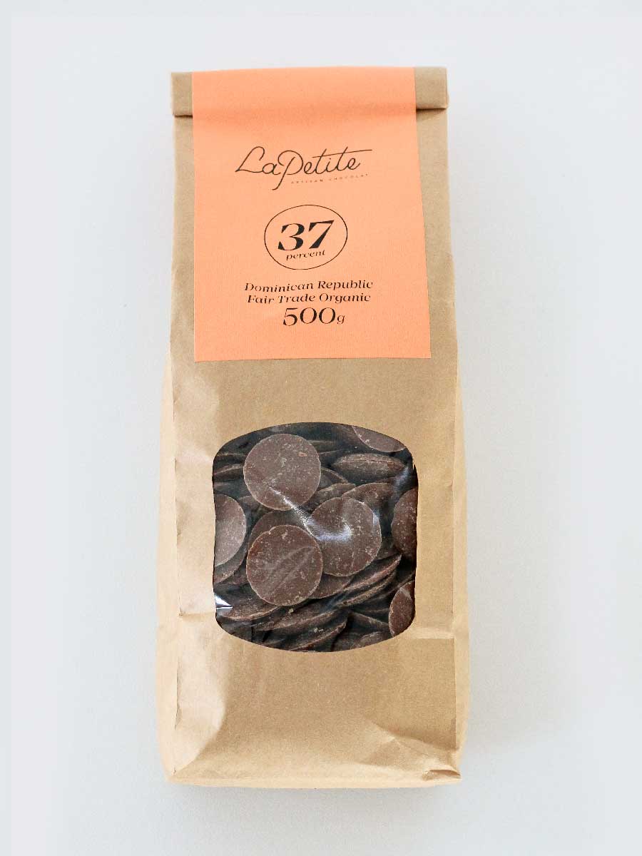 37% Cocoa Milk  Chocolate Couverture - 0.5kg - La Petite Chocolate
